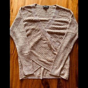 Express Waffle Knit Wrap Front Sweater Small